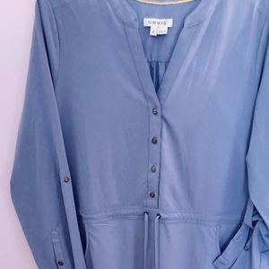 Blue Gray Casual Dress